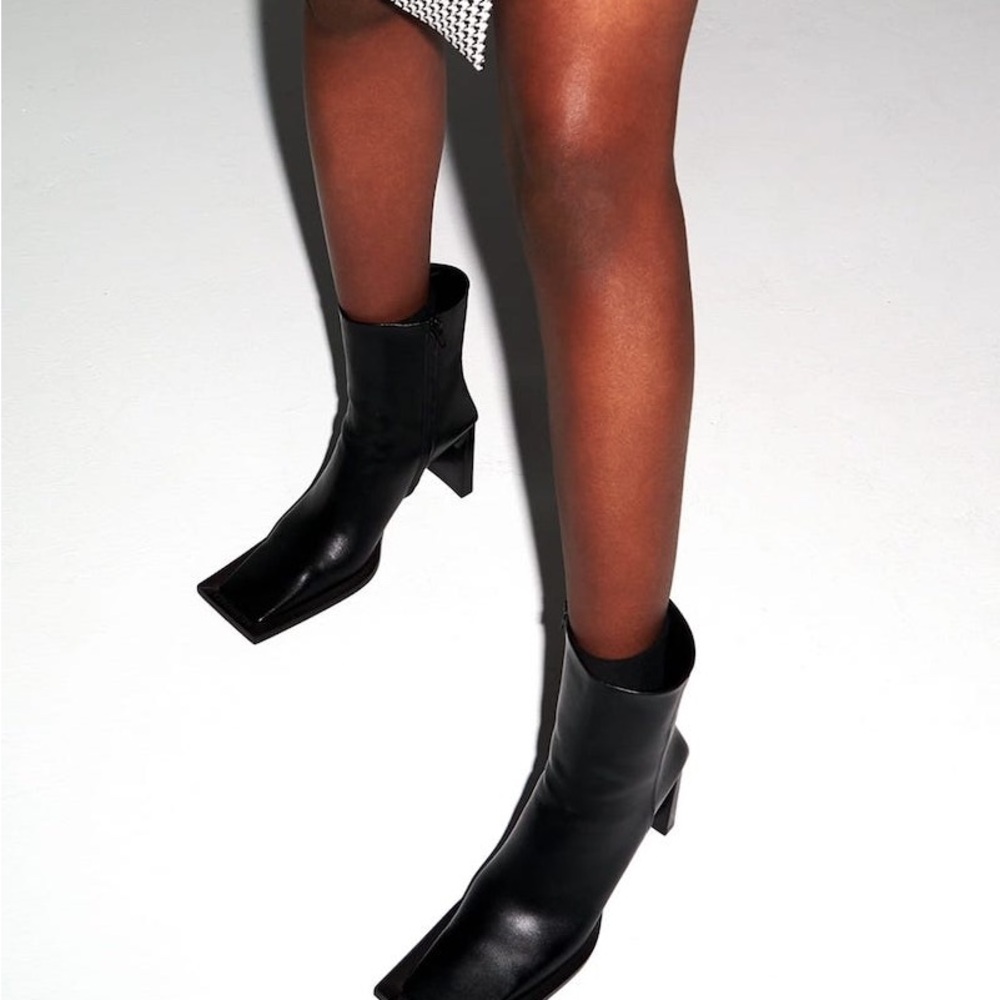 Black Leather Ankle Boots
